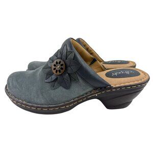 *Softspots Lara Clogs Womens Size 9.5W Gray Suede Leather Comfort Casual Boho